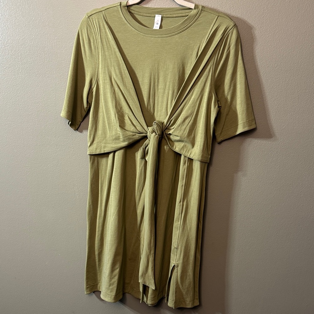 Lululemon cotton wrap front tshirt dress size 6